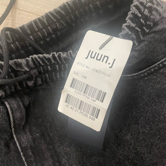 NWT Juun.J Wide Leg Drawstring Jeans Black Sz 48 (38 US) - Picture 6 of 10